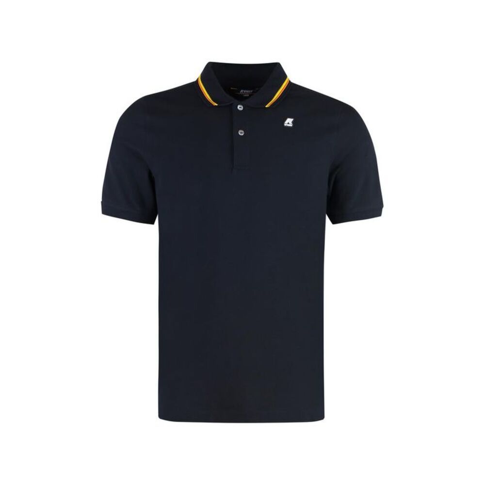 K-WAY Men's Short Sleeve Polo Shirt with Striped Collar Men BLUE T-Shirts